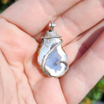 Polka Dot Tabasco Drusy Quartz Crystal Geode Pendant in Sterling Silver