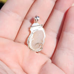 Icey Cave Tabasco Drusy Quartz Crystal Geode Pendant in Sterling Silver