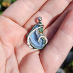 Light Blue Tabasco Drusy Quartz Crystal Geode Pendant in Sterling Silver