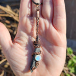 Flying Witches Broomstick Pendant Raw Black Kyanite Necklace