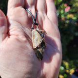Oregon Zeolite Crystal Tooth Pendant in Copper