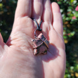 Pink Rhodonite Star Pendant in Copper