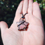 Pink Rhodonite Star Pendant in Copper