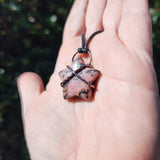 Pink Rhodonite Star Pendant in Copper