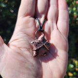 Pink Rhodonite Star Pendant in Copper