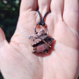 Pink Rhodonite Star Pendant in Copper