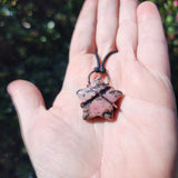 Pink Rhodonite Star Pendant in Copper