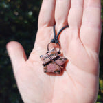 Pink Rhodonite Star Pendant in Copper