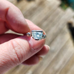 Raw Mt Antero Aquamarine Crystal Ring in Sterling Silver Sz 7