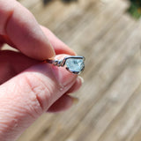 Raw Mt Antero Aquamarine Crystal Ring in Sterling Silver Sz 7