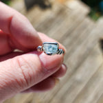 Raw Mt Antero Aquamarine Crystal Ring in Sterling Silver Sz 7