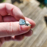 Raw Mt Antero Aquamarine Crystal Ring in Sterling Silver Sz 7