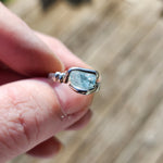 Raw Mt Antero Aquamarine Crystal Ring in Sterling Silver Sz 7