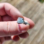 Raw Mt Antero Aquamarine Crystal Ring in Sterling Silver Sz 7