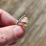 Raw Pink Oregon Sunstone Crystal Ring in Sterling Silver Sz 6 with Copper Schiller