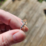 Raw Pink Oregon Sunstone Crystal Ring in Sterling Silver Sz 6.5 with Copper Schiller