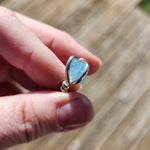 Raw Baby Blue Mt Antero Aquamarine Crystal Ring Sterling Silver Sz 7