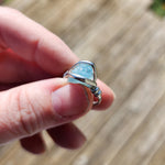 Raw Baby Blue Mt Antero Aquamarine Crystal Ring Sterling Silver Sz 7