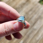 Raw Baby Blue Mt Antero Aquamarine Crystal Ring in Sterling Silver Sz 7