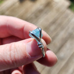 Raw Baby Blue Mt Antero Aquamarine Crystal Ring in Sterling Silver Sz 7