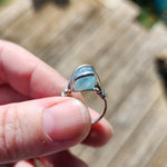 Raw Baby Blue Mt Antero Aquamarine Crystal Ring Sterling Silver Sz 7