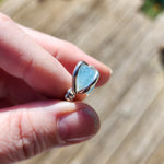 Raw Baby Blue Mt Antero Aquamarine Crystal Ring in Sterling Silver Sz 7