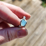 Raw Baby Blue Mt Antero Aquamarine Crystal Ring in Sterling Silver Sz 7