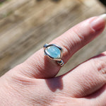 Raw Baby Blue Mt Antero Aquamarine Crystal Ring Sterling Silver Sz 7