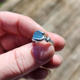 Raw Bright Mt Antero Aquamarine Crystal Ring in Sterling Silver Sz 6