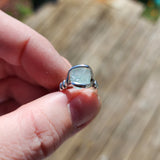 Raw Mt Antero Aquamarine Crystal Ring in Sterling Silver Sz 5