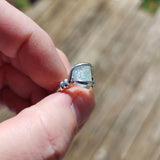 Raw Mt Antero Aquamarine Crystal Ring in Sterling Silver Sz 5