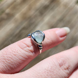 Raw Mt Antero Aquamarine Crystal Ring in Sterling Silver Sz 5