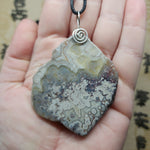Large Crazy Lace Agate Statement Pendant in Sterling Silver