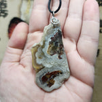 Intricate Crazy Lace Agate Pendant in Sterling Silver