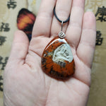 Red Pseudomorph Agate Pendant in Sterling Silver