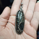 Blue Purple Labradorite Spooky Tree of Life Pendant Necklace in Sterling Silver