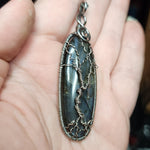 Blue Purple Labradorite Tree of Life Pendant Necklace in Sterling Silver