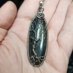 Blue Purple Labradorite Spooky Tree of Life Pendant Necklace in Sterling Silver