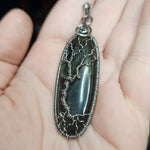 Blue Purple Labradorite Spooky Tree of Life Pendant Necklace in Sterling Silver