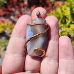 Carnelian Agate Stone Pendant in Copper