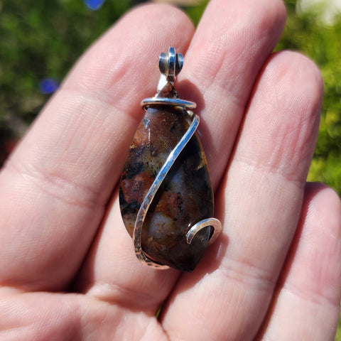 Snake River Dendritic Agate in Sterling Silver