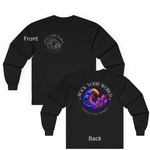 Rock Your World Moonlight Wave Crystal Long Sleeve Shirt – Unisex Heavy Cotton BACK Print + Front Logo