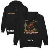 Refuse Domestication Wild Horse Zip Hoodie - Vintage Style Nature Graphic Hooded Sweatshirt