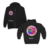 Rock Your World Retro Heatwave Crystal Sunset Crashing Wave Zip Hoodie – Unisex Heavy Blend Full-Zip Sweatshirt