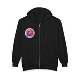 Rock Your World Retro Heatwave Crystal Sunset Crashing Wave Zip Hoodie – Unisex Heavy Blend Full-Zip Sweatshirt