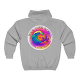 Rock Your World Retro Heatwave Crystal Sunset Crashing Wave Zip Hoodie – Unisex Heavy Blend Full-Zip Sweatshirt