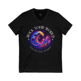 Rock Your World Moonlight Wave Crystal V-Neck – Unisex Lightweight Cotton Tee