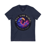 Rock Your World Moonlight Wave Crystal V-Neck – Unisex Lightweight Cotton Tee