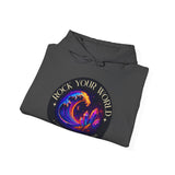 Rock Your World Moonlight Wave Crystal Hoodie – Unisex Heavy Duty Pullover Hooded Sweatshirt