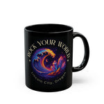 Rock Your World Moonlight Wave Crystal Mug – Black Ceramic 11oz or 15oz